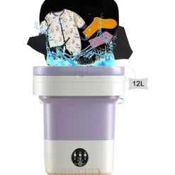 Tvättmaskiner-Mini Vikbar Portabel Tvättmaskin 12L – Kompakt Portabel Maskin för Resor, Små Lägenheter och Studentrum