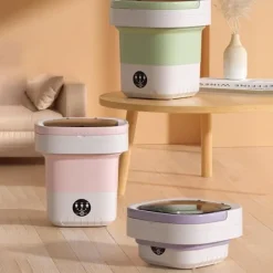 Tvättmaskiner-Mini Vikbar Portabel Tvättmaskin 12L – Kompakt Portabel Maskin för Resor, Små Lägenheter och Studentrum