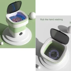 Tvättmaskiner-Mini Vikbar Portabel Tvättmaskin 12L – Kompakt Portabel Maskin för Resor, Små Lägenheter och Studentrum