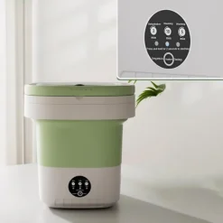 Tvättmaskiner-Mini Vikbar Portabel Tvättmaskin 12L – Kompakt Portabel Maskin för Resor, Små Lägenheter och Studentrum