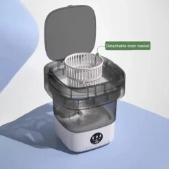 Tvättmaskiner-Mini Vikbar Portabel Tvättmaskin 12L – Kompakt Portabel Maskin för Resor, Små Lägenheter och Studentrum