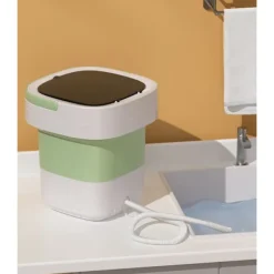 Tvättmaskiner-Mini Vikbar Portabel Tvättmaskin 12L – Kompakt Portabel Maskin för Resor, Små Lägenheter och Studentrum