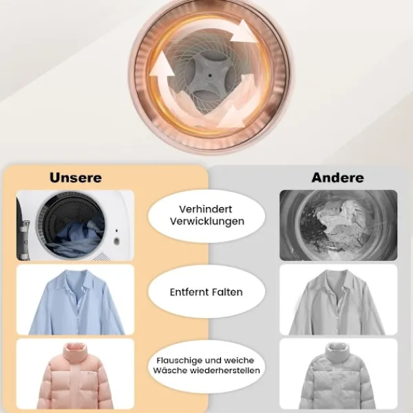 Northix Torktumlare-Minitorktumlare 2.5KG med 5 program upp till 69℃ avluftstork 800W