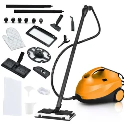 COSTWAY Ångtvättar-Mångsidig Dampförare 2000W , Bedbuggar - 1,5L Behållare, 19 Tillbehör, 4,0 Bar - LED Indikator - 108℃ - Kvalster Orange