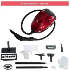 COSTWAY Ångtvättar-Mångsidig Ångtvättare 2000W för Sänglöss - 1,5L Behållare, 19 Tillbehör, 4,0 Bar, LED Indikator, 108℃, Röda kvalster