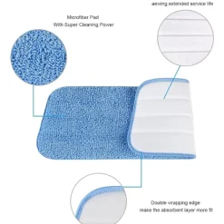 unbranded Svampar & Dukar-Mop Pads, 6 stycken Mikrofiber Rengöringsdynor Blå