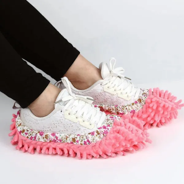 CL Städmoppar-Mopptofflor, Kitteny 3 par multifunktionella mikrofibermoppskor rengöringstofflor för hemmet, 3 färger 6 st