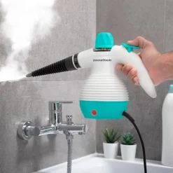 InnovaGoods Ångtvättar-Multifunktionell 9-i-1 handhållen steamer med tillbehör Steany 0,35 L 3 Bar 1000W