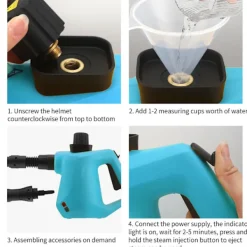 Ångtvättar-Multifunktionell ångrengörare 1000W Hög Temperatur Lämplig För Avfettning i Kök och Bilrengöring