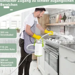 Northix Ångtvättar-Multifunktionell ångtvätt bärbar handhållen ångrengöringsmaskin med 1000 W power green