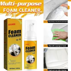 Rengöringsmedel-Multifunktionell skumrengörare biltillbehör sanering interiör lädersäte rattrengöring 100ml 60ml