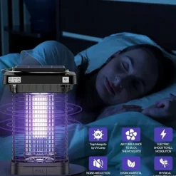Xuigort Skadedjur & Insekter-Myggdödande lampa för utomhus- och inomhusbruk, solcellsbaserad UV-myggdödande lampa, elektrisk lampa för insektsfångst