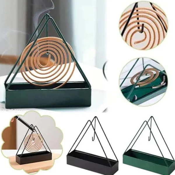 LBSS Skadedjur & Insekter-Myggspiralhållare med trianglar Form Brandsäker Myggavstötande spolar Bricka Inflyttningspresent