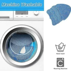 DAO Städmoppar-Ångmopp Pads för Dirt Devil DSS04-E01 Ångrengöringsborste (4-pack) [DB]