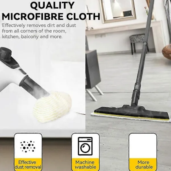 FMYSJ Städmoppar-Ångmoppdynor för Kärcher EasyFix SC2 SC3 SC4 SC5 Ångrengörare, Mikrofiber Tvättbara Återanvändbara (FMY) Yellow