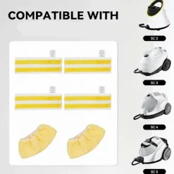 FMYSJ Städmoppar-Ångmoppdynor för Kärcher EasyFix SC2 SC3 SC4 SC5 Ångrengörare, Mikrofiber Tvättbara Återanvändbara (FMY) Yellow