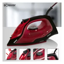 BOMANN Strykjärn-Ångstrykjärn med 7 funktioner 2200W DB 6035 CB Svart/Röd