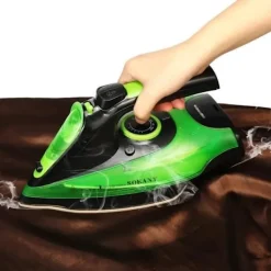 ECLshop Strykjärn-Ångstrykjärn 2400W Trådlös 5 Justerbar Hastighet Droppskydd Kalkskydd EU-kontakt Grön