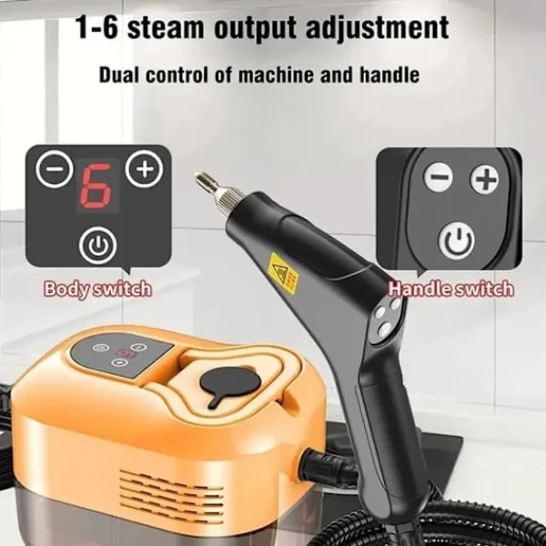 Ångtvättar-Ångtvätt för hem & bil - 2500W Handhållen tryckångare | 15 sekunders uppvärmning | 6 ångnivåer | 1,2L Vattentank - Perfekt för djuprengöring S2 | Fyndiq