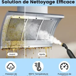 COSTWAY Ångtvättar-Ångtvätt för vägglöss 1600W -180℃-3 Bar-Reservoir 1L-Förvärmning på 15s-Justerbar Intensitet-12 Tillbehör-Vit