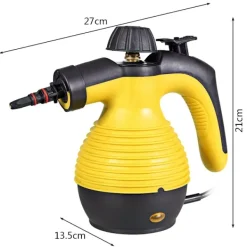 Northix Ångtvättar-Ångtvätt handhållen 9-delad tillbehörssats och säker design ångrengöring gul