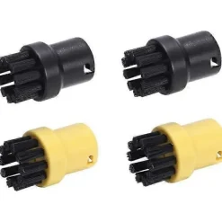 CL Ångtvättar-Ångtvätt Runda Borstar 2x Svart 2x Gula Mässingsmunstycken