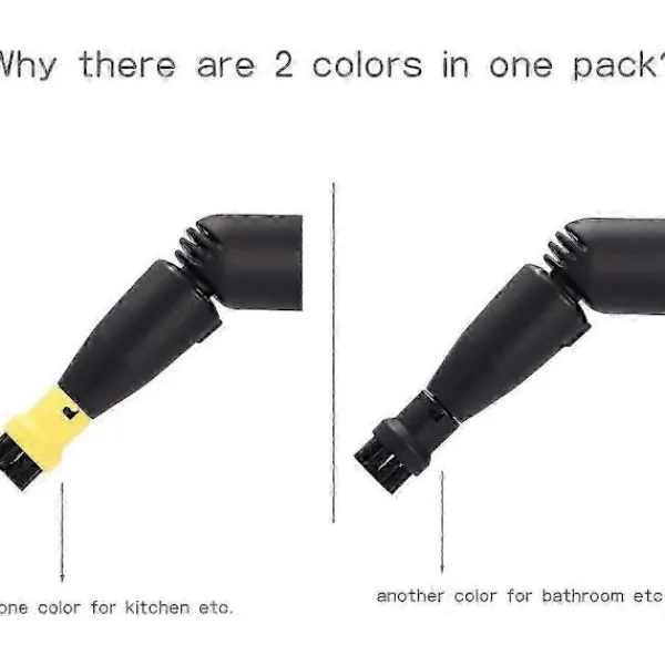 CL Ångtvättar-Ångtvätt Runda Borstar 2x Svart 2x Gula Mässingsmunstycken