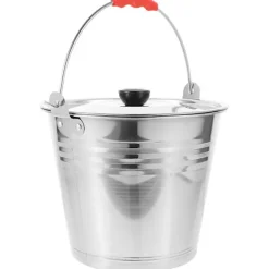 High quality Soptunnor-ny 1 st. Hink i rostfritt stål Hushållsvattenhink Multifunktionell hink med lock