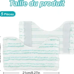 TryggHandla Svampar & Dukar-Nytt 5-pack reservöverdrag för kvast Badrumsrengörare duschrengörare för Leifheit Micro Duo, mikrofiberersättningsduk lämplig för badrumsrengöring