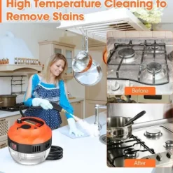 Generic Ångtvättar-Portabel ångrengörare, Brillsten, 2500 W, 1350 ml, 3 borsthuvuden, högt tryck