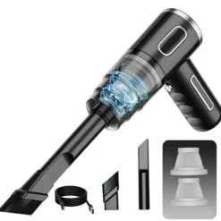 Dammsugare & Tillbehör-29000PA Bärbar Bil Dammsugare Bärbar Trådlös Dammsugare Handhållen Dammsugare för Bil Hushåll Svart Svart 2 Filter