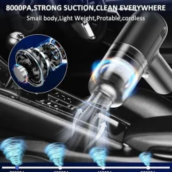 Dammsugare & Tillbehör-29000PA Bärbar Bildammsugare Trådlös Handdammsugare för Bil Hem Svart Svart 2 Filter grön