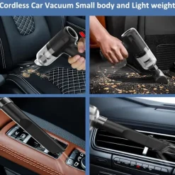 Dammsugare & Tillbehör-29000PA Bärbar Bildammsugare Trådlös Handdammsugare för Bil Hem Svart Svart 2 Filter grön