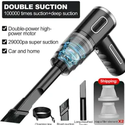 Dammsugare & Tillbehör-29000pa Kraftfull Bil Dammsugare Våt/Torr Sladdlös Starkt Sugande Handhållen