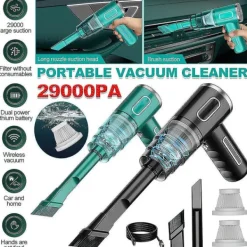 Dammsugare & Tillbehör-29000pa Kraftfull bildammsugare våt/torr sladdlös starkt sug handhållen N3 29000PA-svart