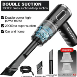 Dammsugare & Tillbehör-29000pa Kraftfull Sladdlös Våt-/Torrdammsugare - Stark Sugkraft, Handhållen N3 29000PA - Svart