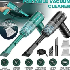 Dammsugare & Tillbehör-29000pa Kraftfull Sladdlös Våt-/Torrdammsugare - Stark Sugkraft, Handhållen N3 29000PA - Svart