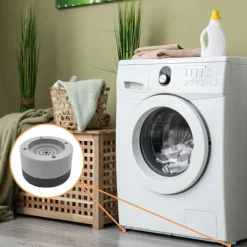 Tvättmaskiner-4-pack Anti-vibrationsdynor, gummibullerreducering och vibration, justerbar höjd tvättmaskinsmatta (grå)