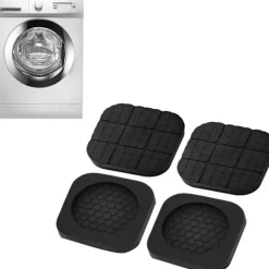 Tvättmaskiner-4-pack antivibrationsplattor för tvättmaskin, tvättmaskins- och torktumlarsocklar för stötar, torktumlarefotkuddar av naturgummi skyddar tvättstugans golv | Fyndiq