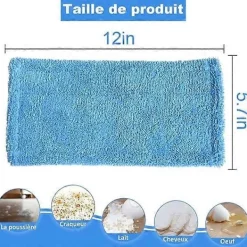 AquaForge Städmoppar-3-pack, Blå Swiffer Sweeper-kompatibla, återanvändbara ersättningsdukar