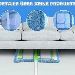 AquaForge Städmoppar-3-pack, Blå Swiffer Sweeper-kompatibla, återanvändbara ersättningsdukar