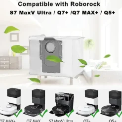 Dammsugare & Tillbehör-12-pack dammpåsar för Roborock Q7 Max / Q7 Max+ / Q7 Max Plus
