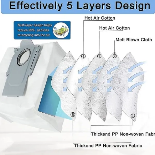 Dammsugare & Tillbehör-12-pack dammsugarpåsar för Roborock Q7 Max / Q7 Max+ / Q7 Max Plus