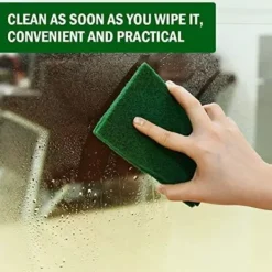 EDO MART Svampar & Dukar-40-pack diskmaskinsdynor, 4,5 x 6 tum gröna återanvändbara hushållsdiskunderlag