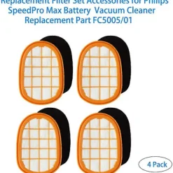 Dammsugare & Tillbehör-4-pack FC5005/01 Ersättningsfilterset Tillbehör för SpeedPro Max Sladdlös Dammsugare FC6802