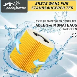 Dammsugare & Tillbehör-2-pack filterpatroner för Kärcher Premium WD3 WD2 MV2 MV3 WD 3P, WD 3.200, WD 3.500 P, SE 4001, SE 4002, A2054, A2004, A2254, A2604, dammsugare WD2