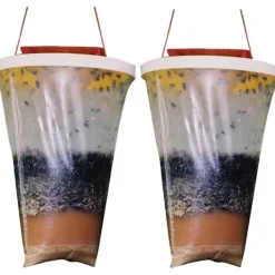 Skadedjur & Insekter-2-pack Flugfälla Utomhus Hängande Flugfångare, Engångs Ranch Flugfälla Fångarpåse med Flugbete, Flugdödare Repeller