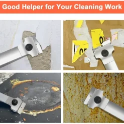 wxsp Fönsterrengöring-3-pack Glasskrapare med 30 Extra Blad för Skrapor, Multifunktionell Rengöring, för Etiketter, Dekaler, Glasfärg (Rosa - Dubbel)