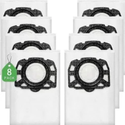 Dammsugare & Tillbehör-8-pack KFI 357 dammsugarpåsar kompatibla med Kärcher WD 2 Plus, WD 3, WD 3 Battery, KWD 1, KWD