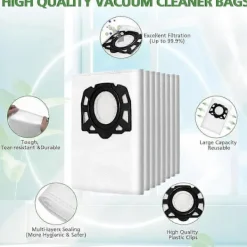 Dammsugare & Tillbehör-8-pack KFI 357 dammsugarpåsar kompatibla med Kärcher WD 2 Plus, WD 3, WD 3 Battery, KWD 1, KWD